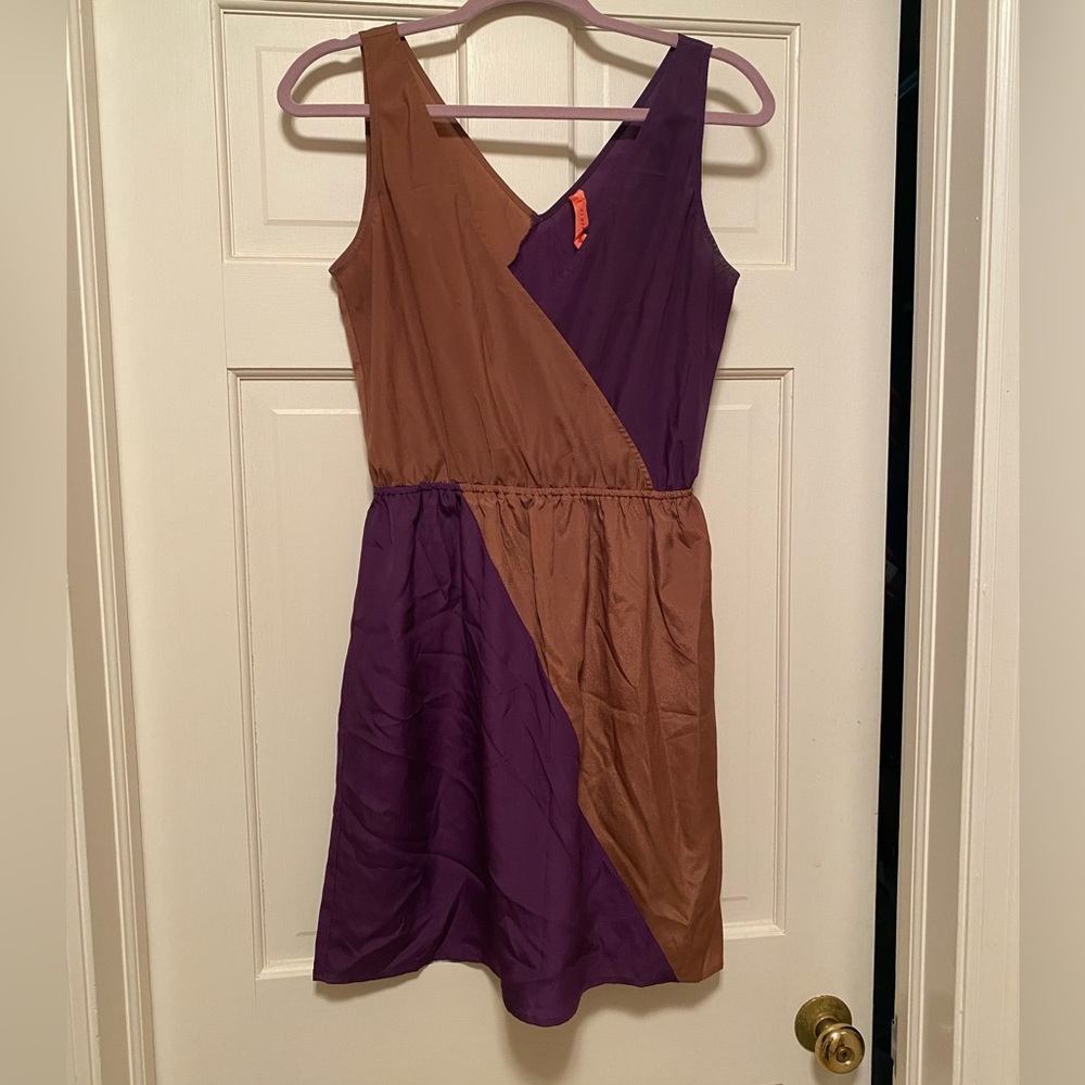 Eight Sixty Purple and Brown Sleeveless Dress Size M - NWT